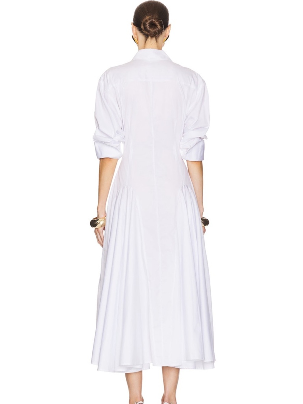 Helsa Godet shirt dress in white - Picture 4 of 6